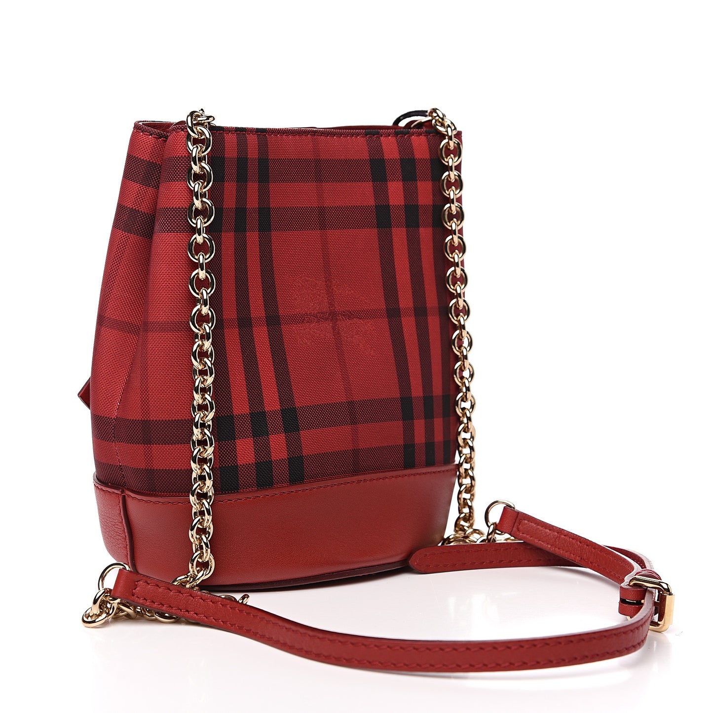 Overdyed Canvas Horseferry Check Baby Bucket Bag Parade Red