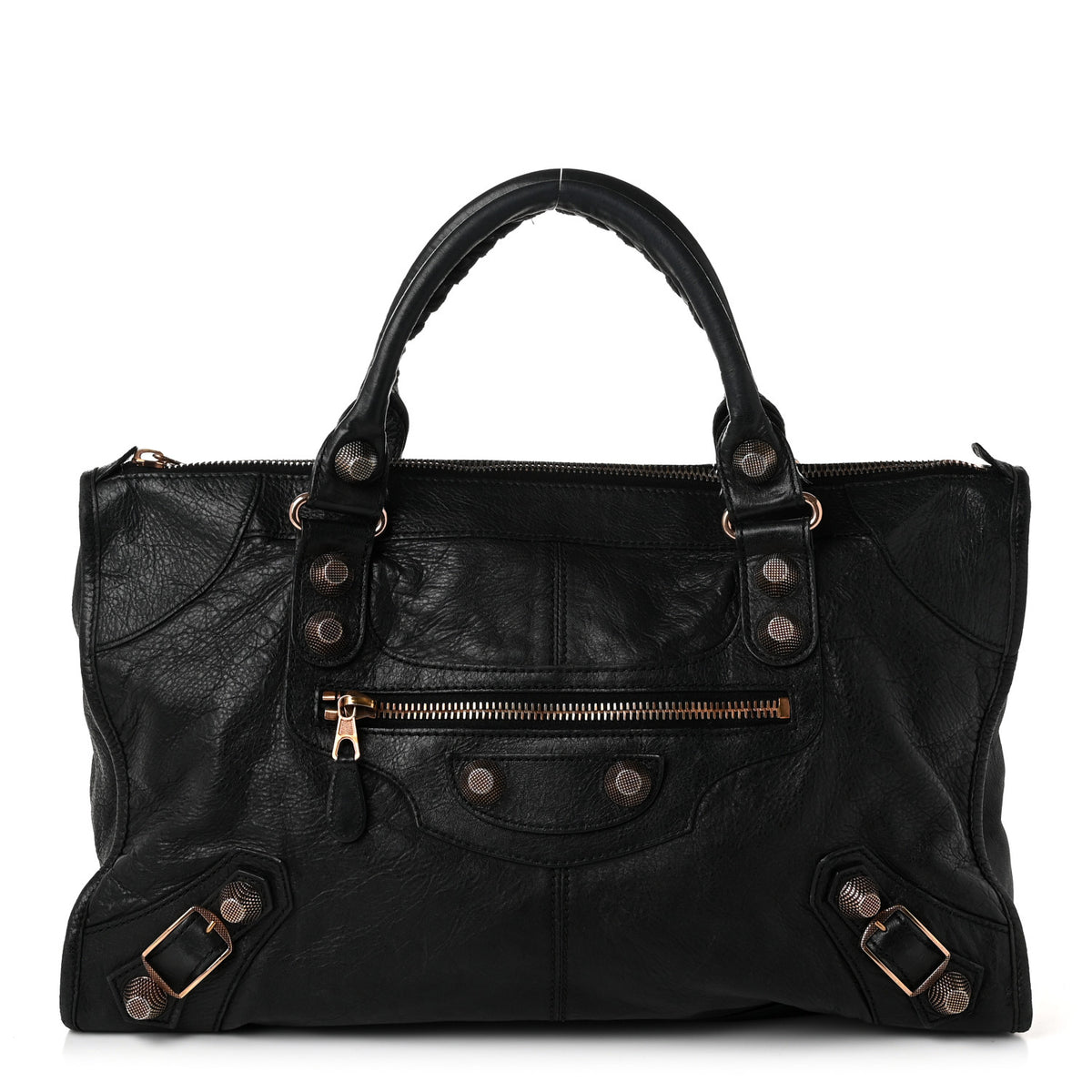 Agneau Giant 21 Rose Gold Hardware Work Black