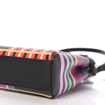 Fendi Vitello Seta Digital Print Micro Peekaboo Iconic Satchel Multicolor Black 7 of 10