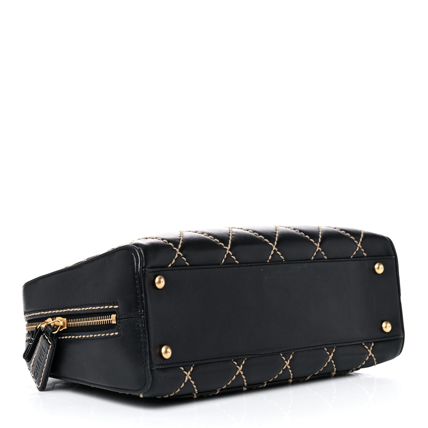 Calfskin Contrast Stitch Surpique Bowler Black
