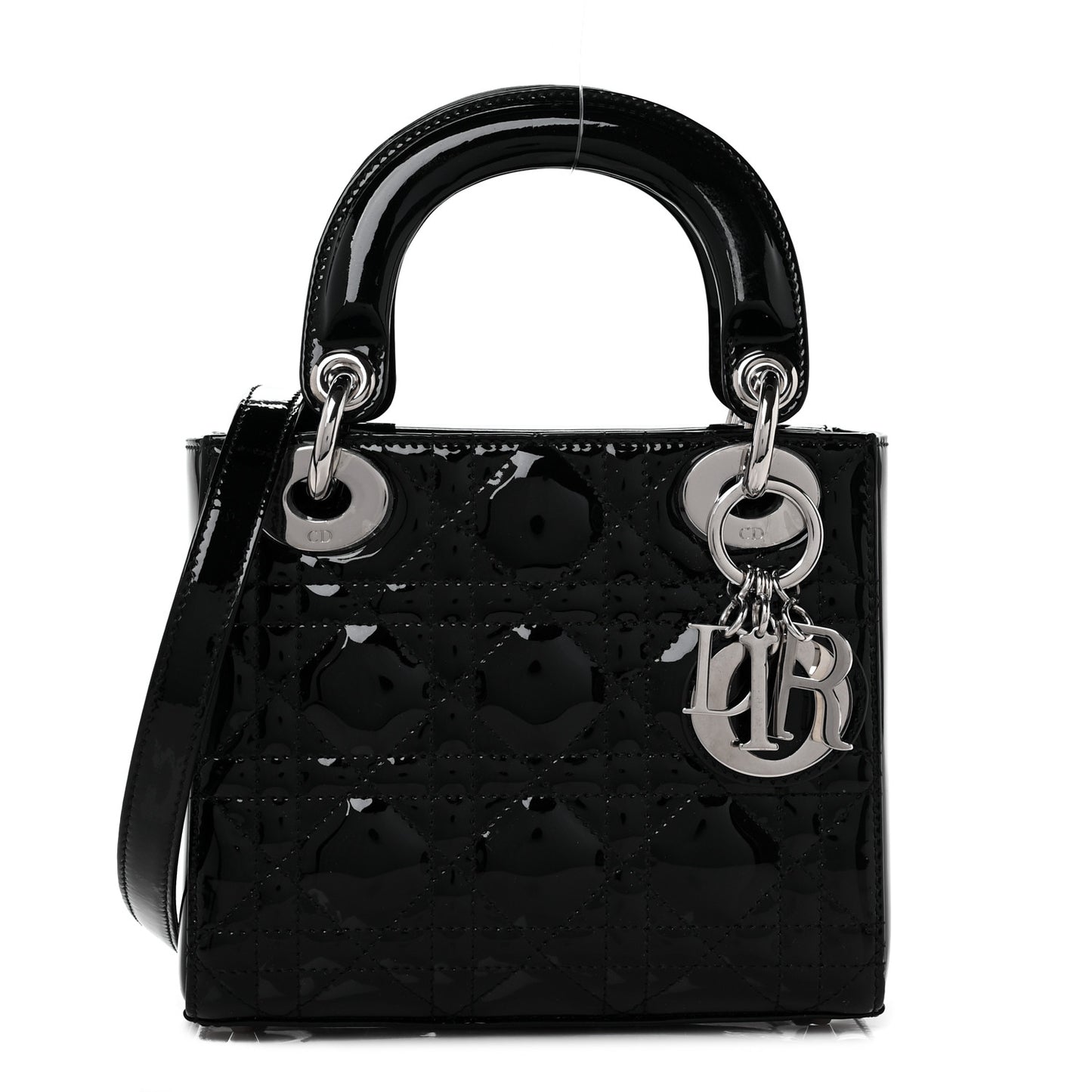 Patent Cannage Mini Lady Dior Black