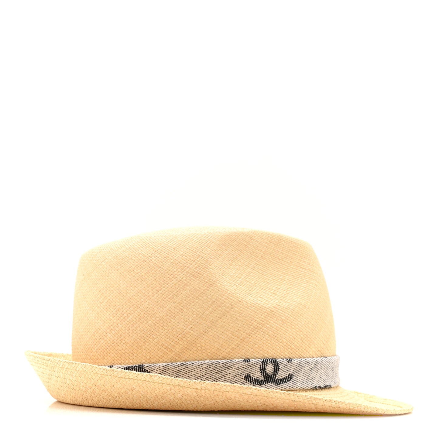 Straw CC Fedora Hat S Beige