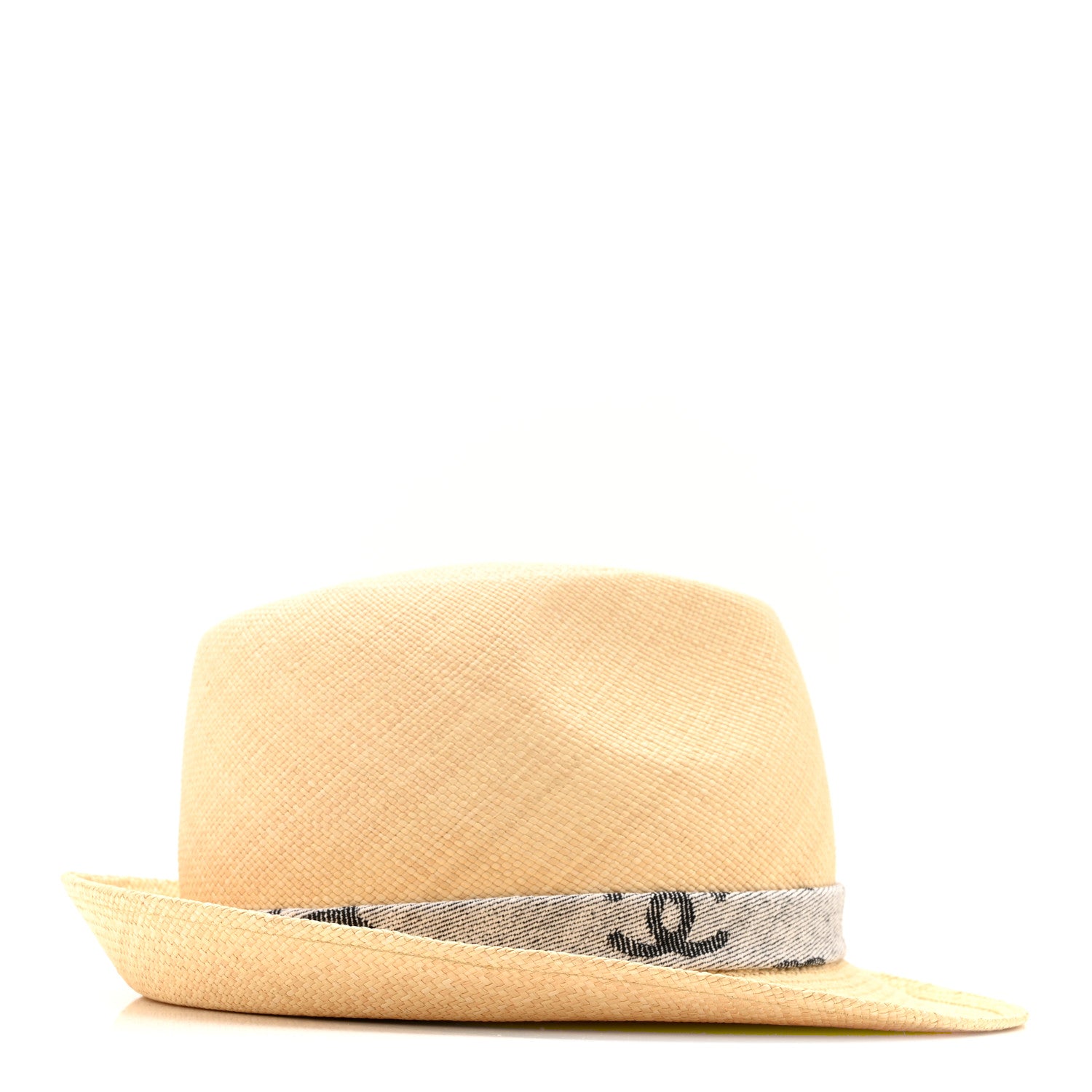 Chanel Straw CC Fedora Hat S Beige 5 of 9