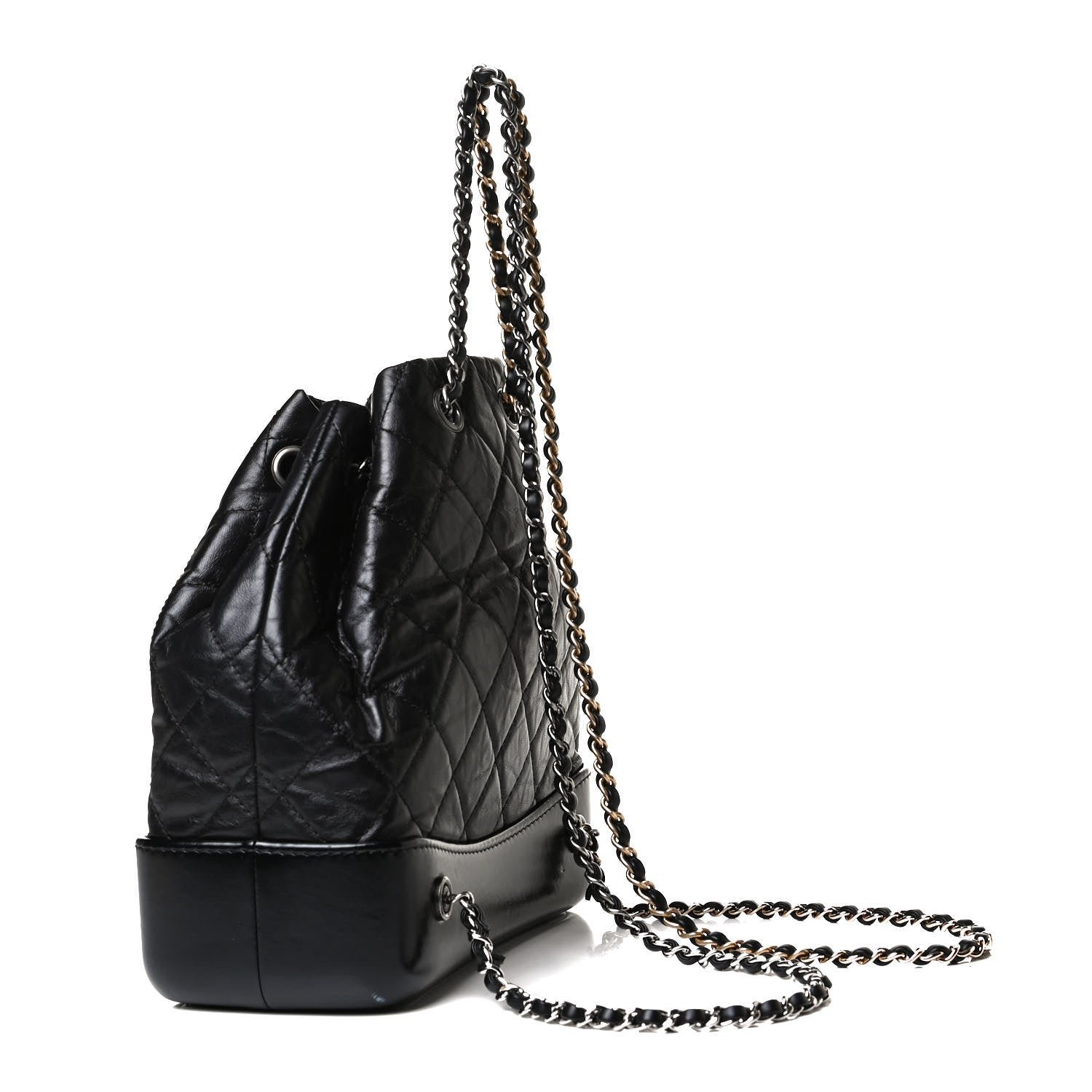 Chanel Aged Calfskin Quilted Small Gabrielle Backpack Black 3 of 17