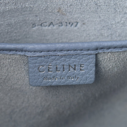 Celine Drummed Calfskin Nano Luggage Blue 5 of 8