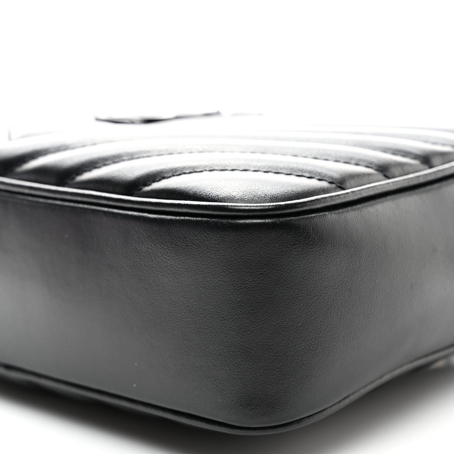 Saint Laurent Calfskin Matelasse Monogram Monochrome Lou Camera Bag Black 8 of 9