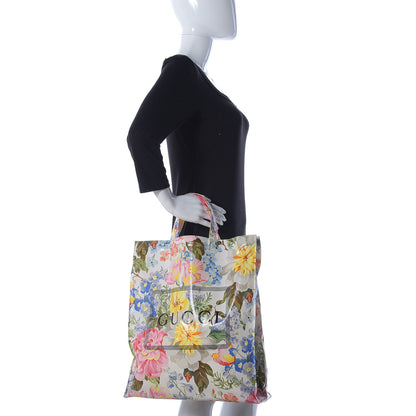 Gucci Patent Canvas Frame Logo Floral Print Vertical Tote Multicolor 2 of 8