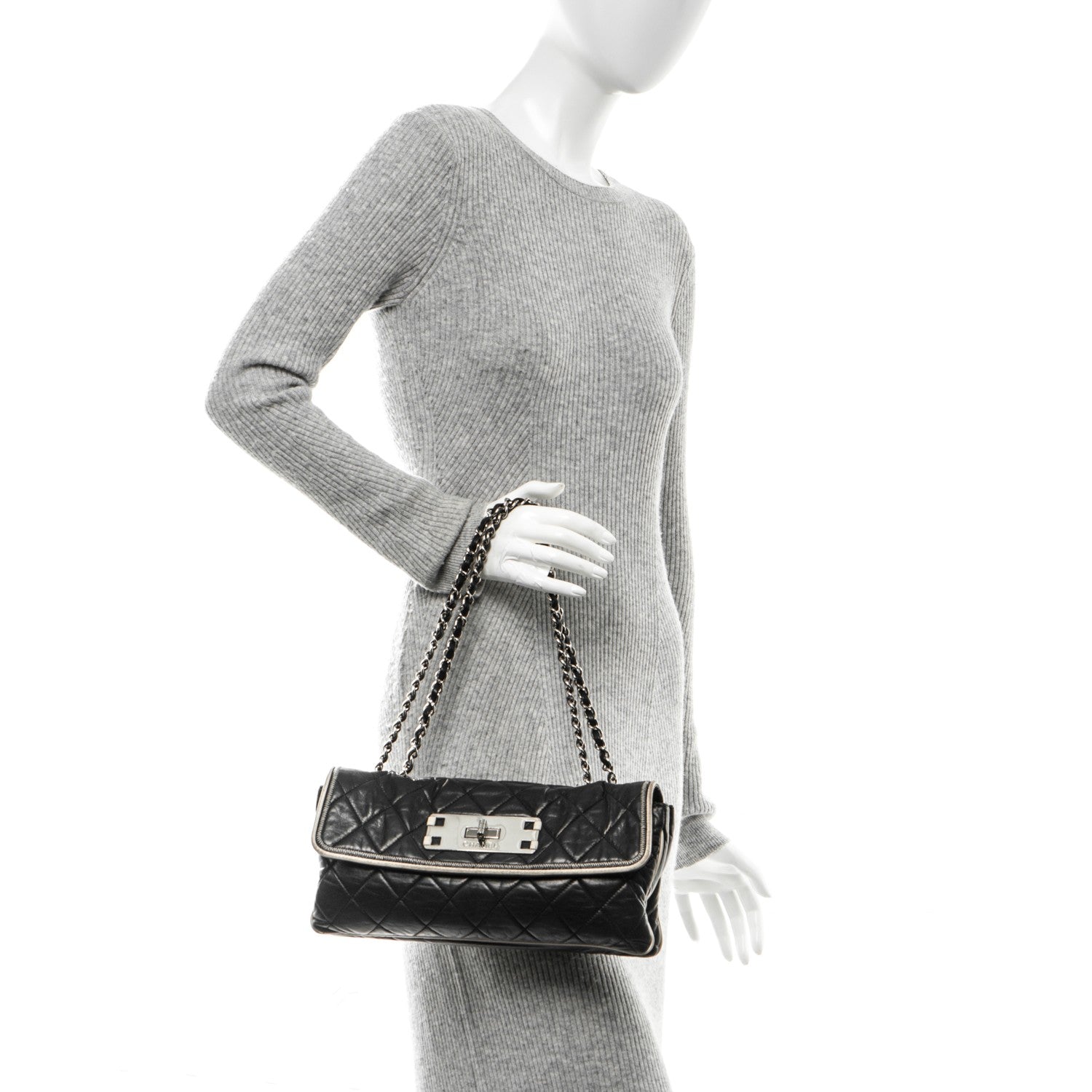Chanel Lambskin East West Accordion Flap Black 2 of 10