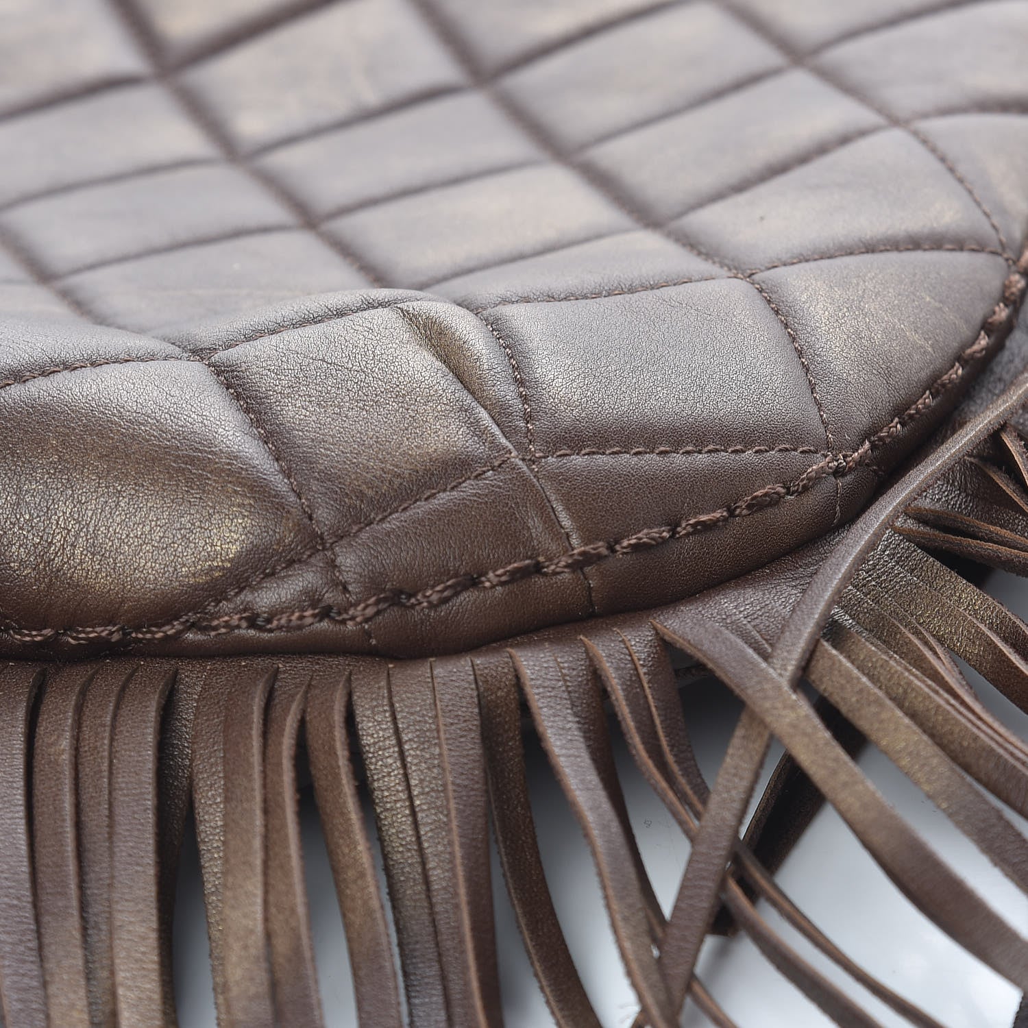 Chanel Calfskin Quilted Into The Fringe Hobo Brown 10 of 17