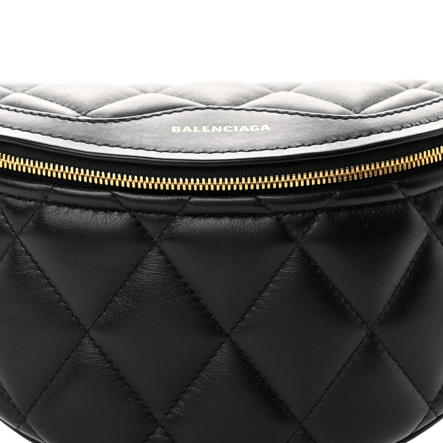Calfskin Quilted XXS Souveniers Charms Belt Bag Black