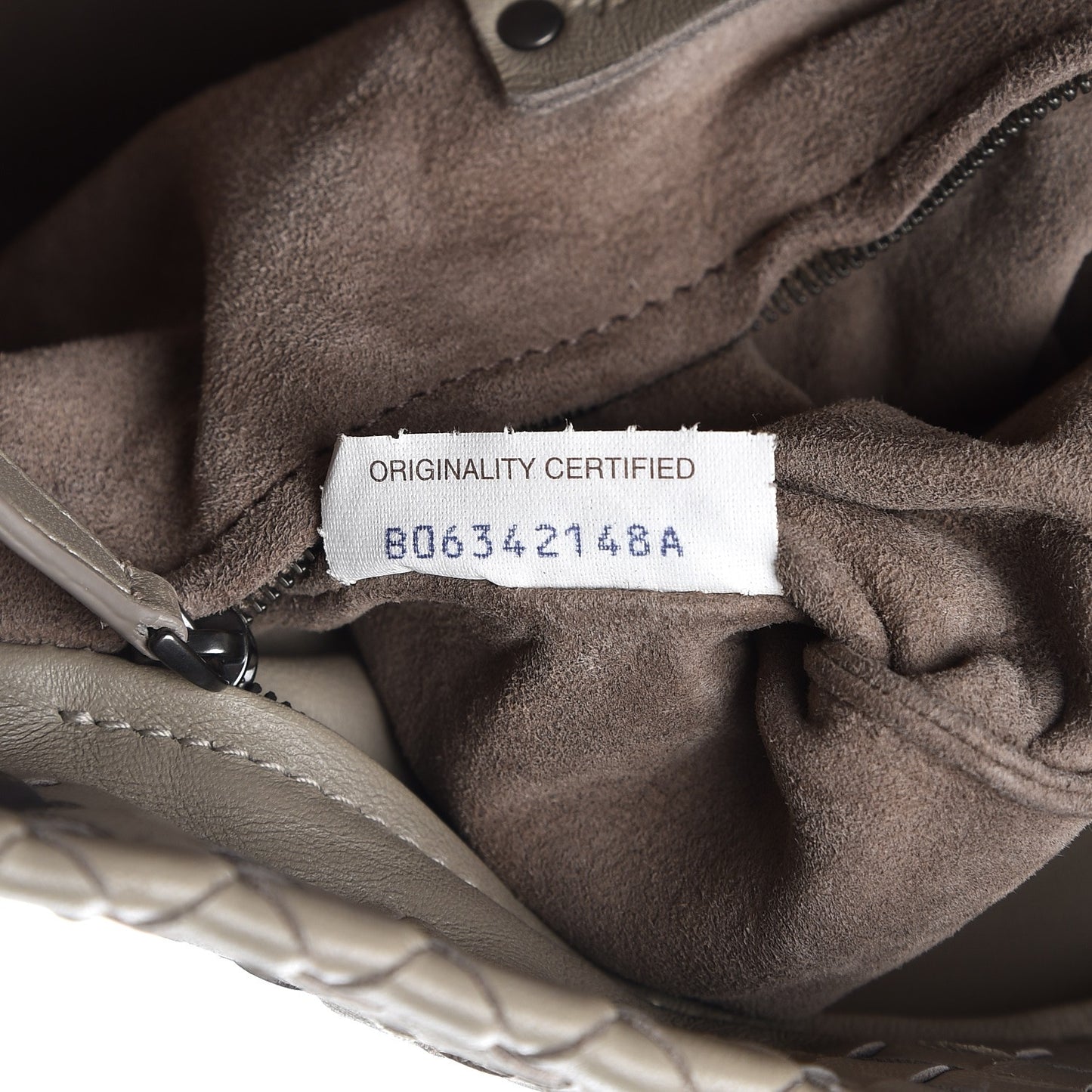 Nappa Intrecciato Small Garda Bag Grey