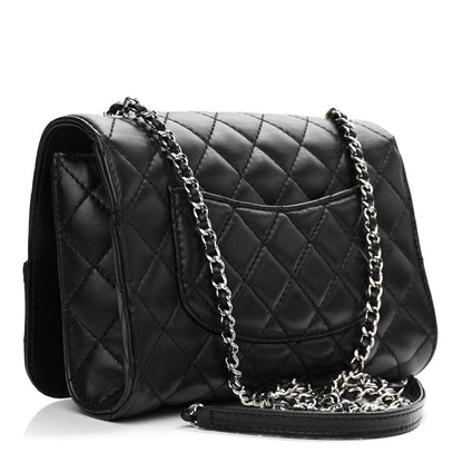 Chanel Lambskin Quilted Kiss Lock Flap Bag Black 2 of 13