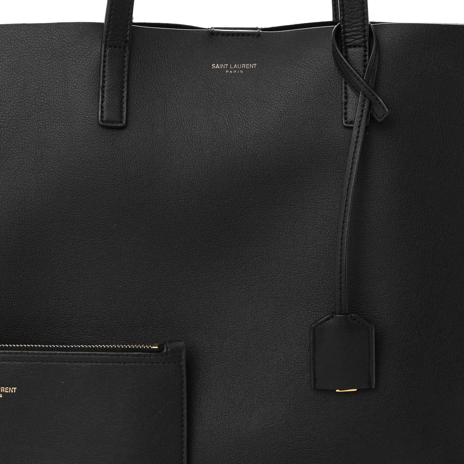 Saint Laurent Calfskin Large Shopping Tote Black 9 of 13