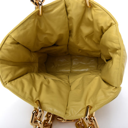Bottega Veneta Calfskin Maxi Intrecciato Puffy Chain Tote Bag Straw 5 of 8