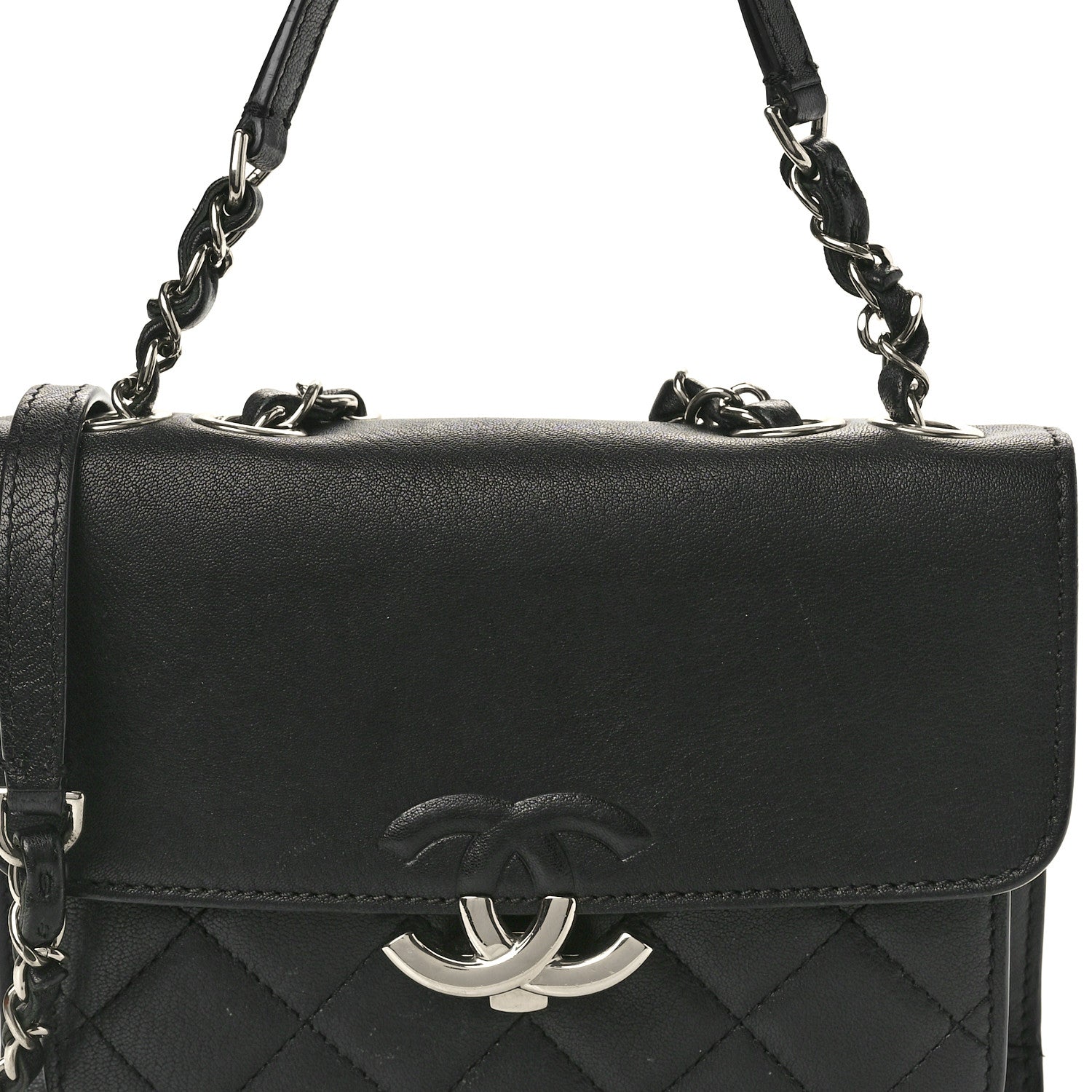 Chanel Goatskin Quilted Small CC Box Flap Black 8 of 12