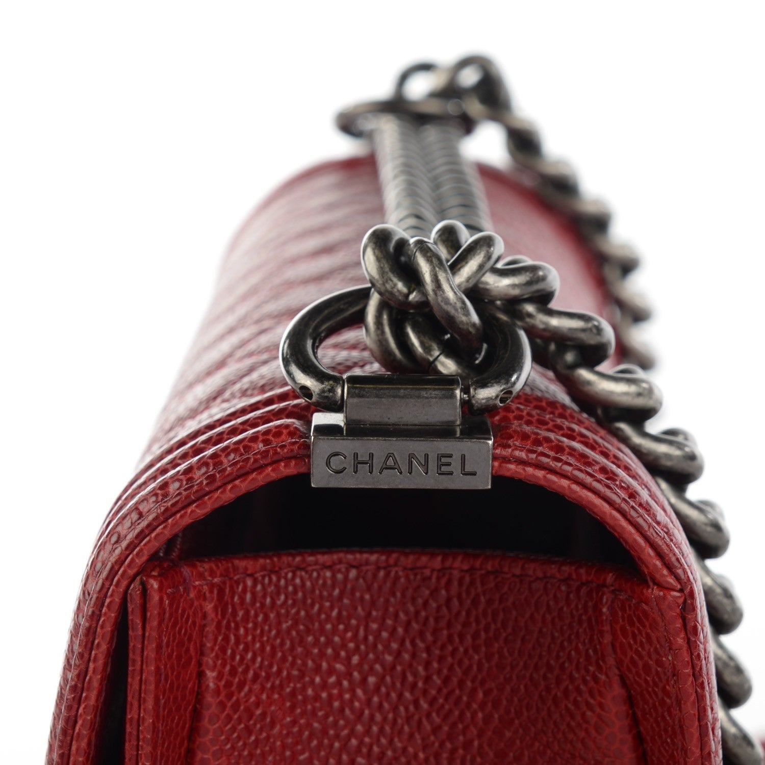 Chanel Caviar Quilted New Medium Boy Flap Dark Red 9 of 9