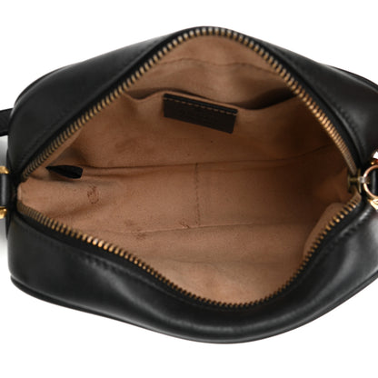 Gucci Calfskin Matelasse Mini GG Marmont Chain Shoulder Bag Black 5 of 10