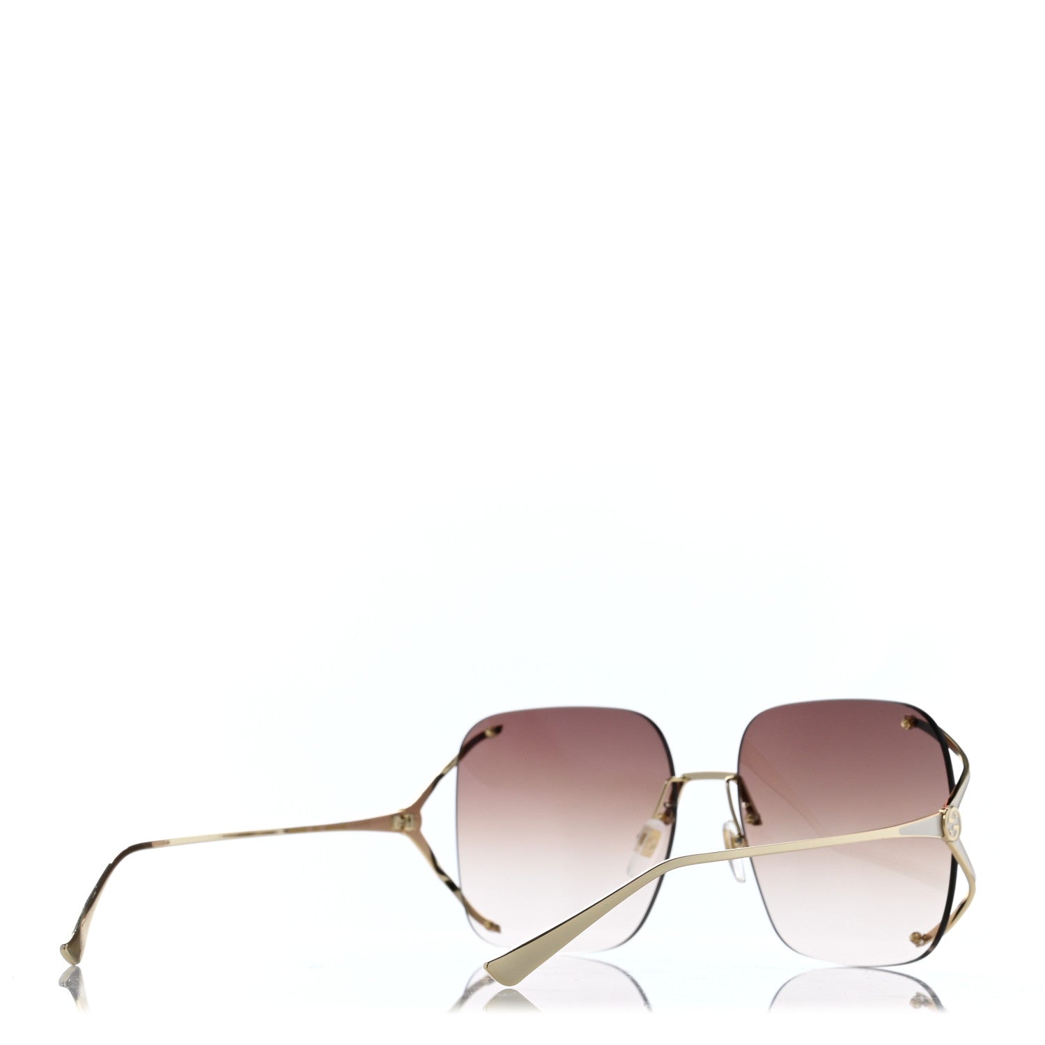 Gucci Metal Oversized Sunglasses GG0646S Gold Brown 4 of 9