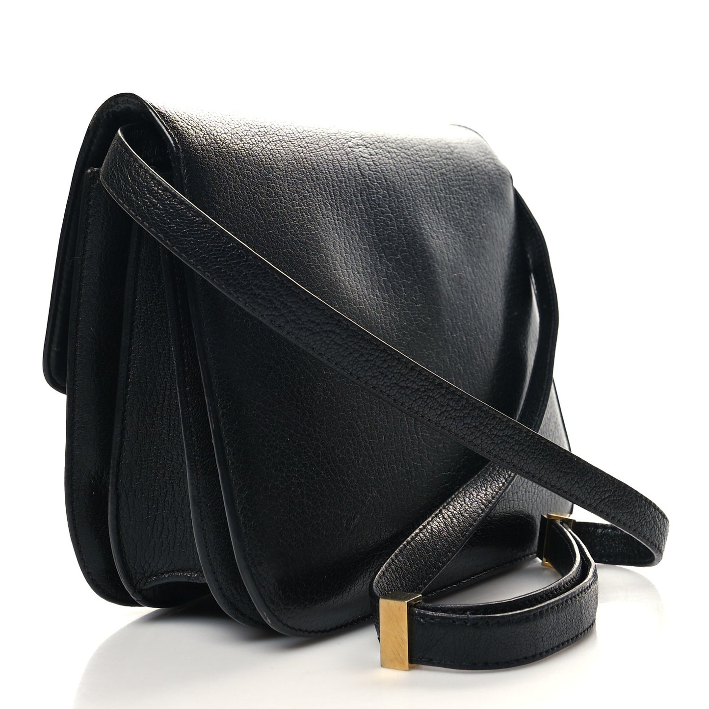Goatskin Medium Classic Box Flap Bag Black