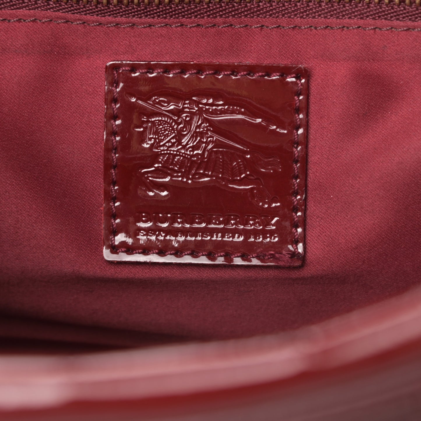 Patent Quilted Mini Manor Tote Dark Red