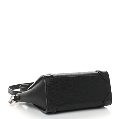 Celine Drummed Calfskin Nano Luggage Black 4 of 9