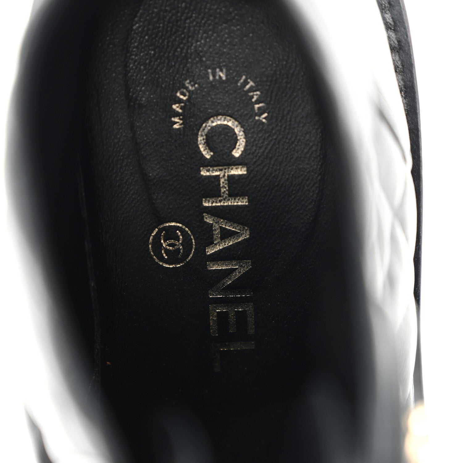 Chanel Shiny Lambskin Quilted Lace Up Combat Boots 38 Black 7 of 9