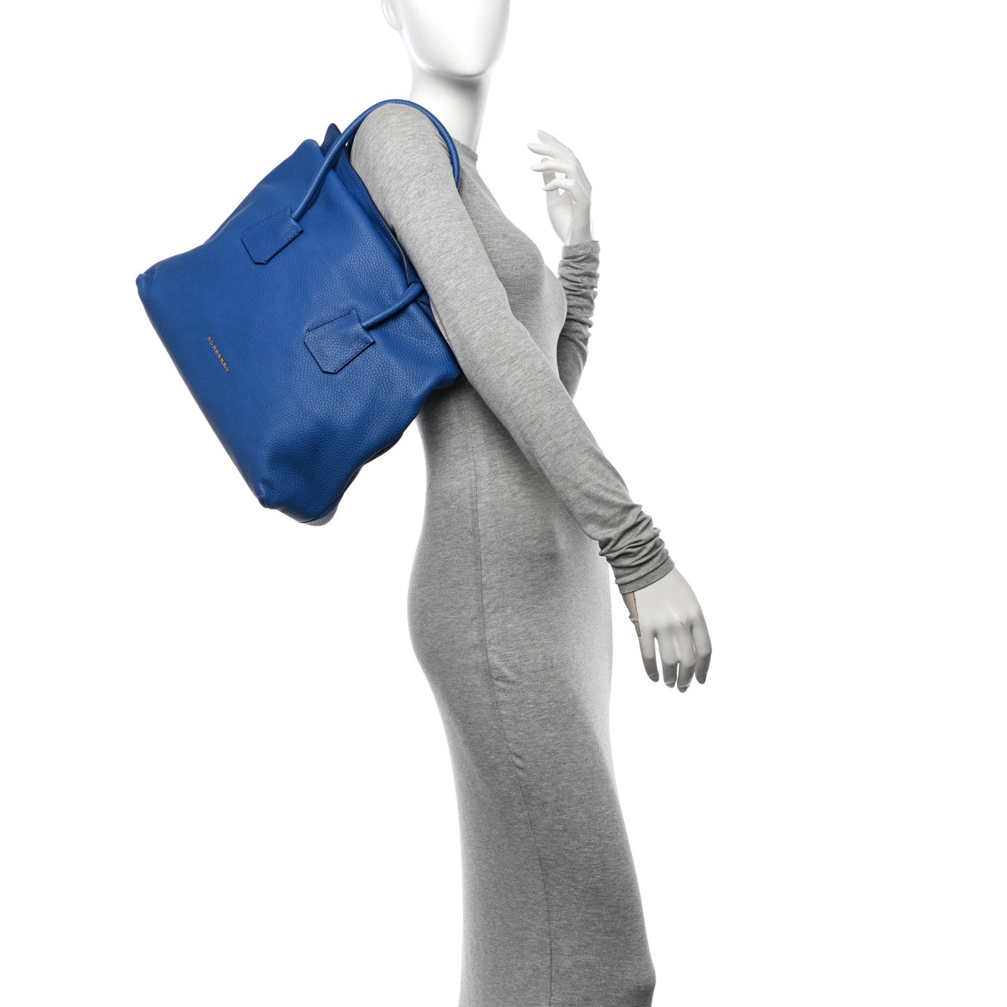 Grainy Calfskin Medium Baynard Tote Brilliant Blue