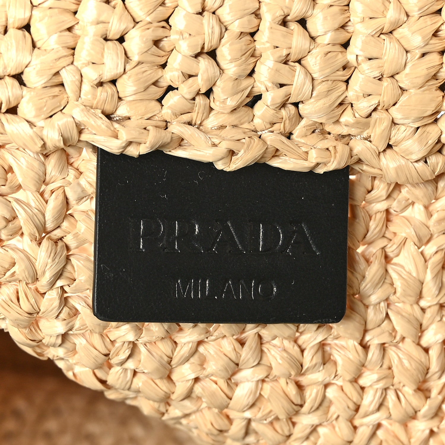 Prada Yarn Raffia Effect Crochet Embroidered Logo Tote Naturale 6 of 8