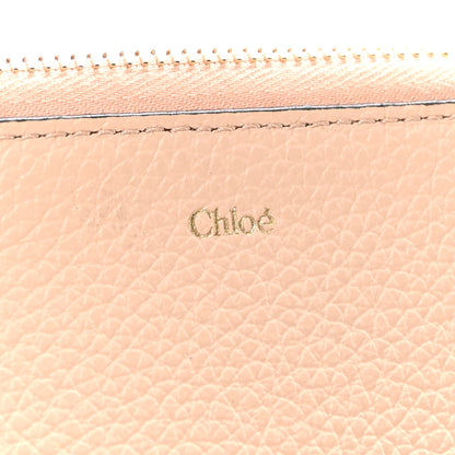 Chloe Grained Calfskin Alphabet Zip Card Holder Cement Pink 6 of 8