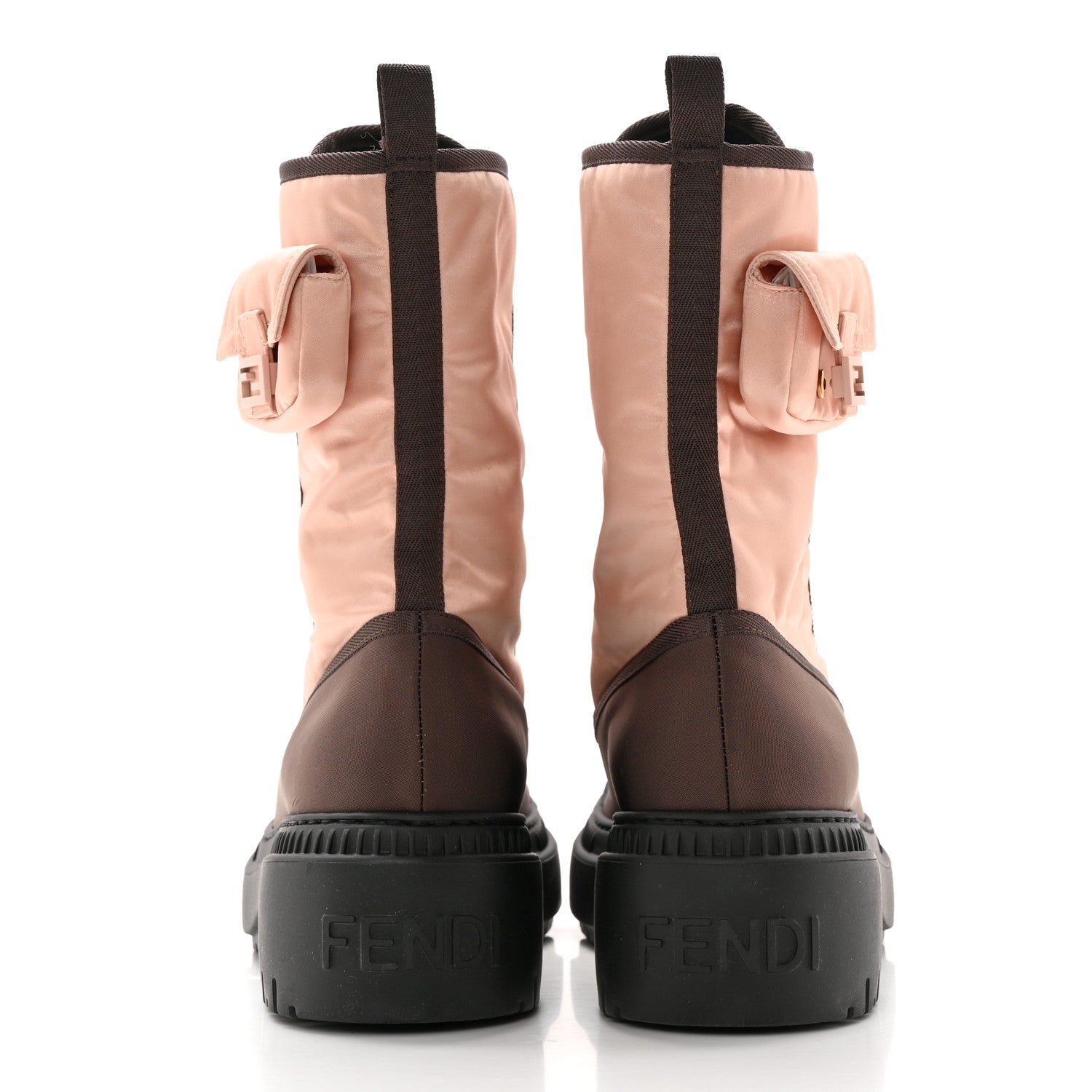 Fendi Nylon Baguette Domino 50mm Biker Boots 38 Baby Pink Nolita 5 of 10