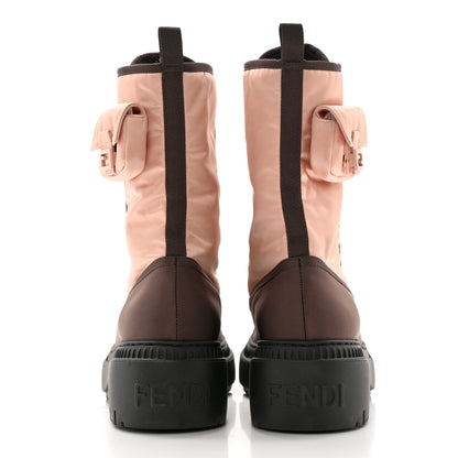 Fendi Nylon Baguette Domino 50mm Biker Boots 38 Baby Pink Nolita 5 of 10
