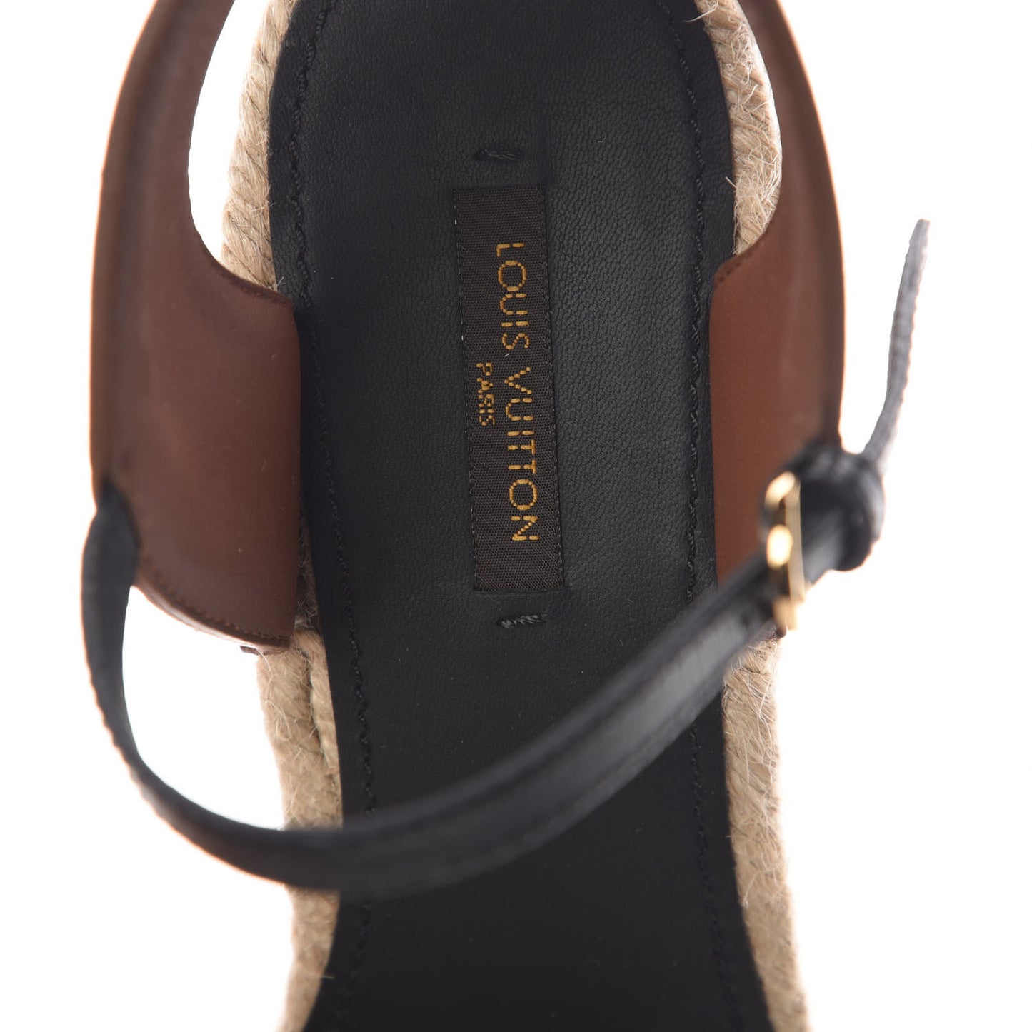 Calfskin Spring Hill Espadrille Wedge Sandals 40 Brown