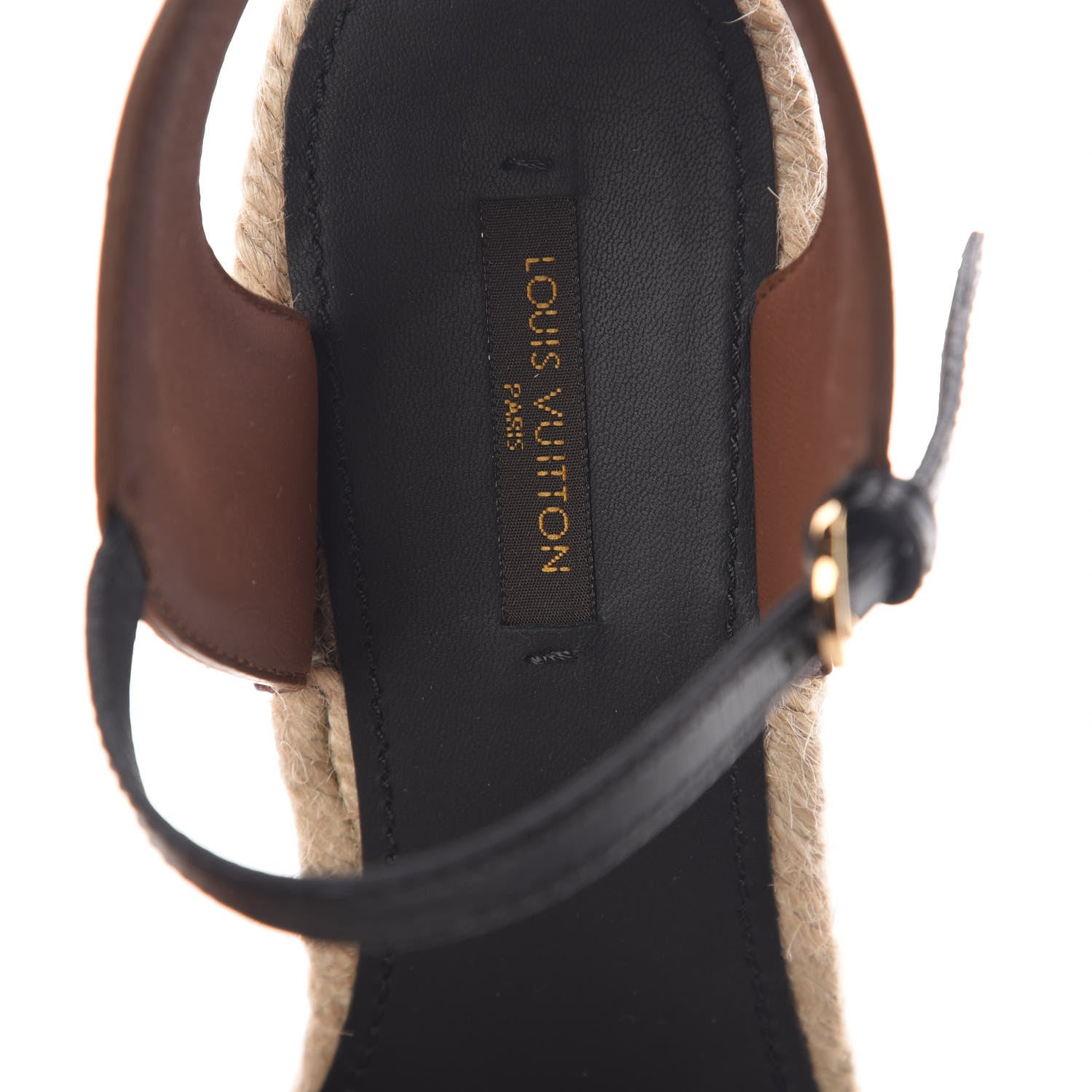Louis Vuitton Calfskin Spring Hill Espadrille Wedge Sandals 40 Brown 7 of 7