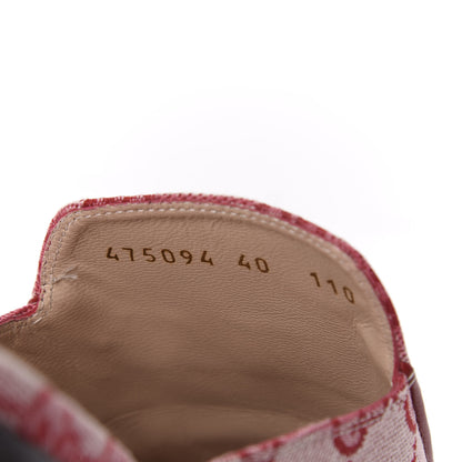 Gucci Canvas GG Monogram Horsebit Womens Princetown Slippers 40 Gardenia Hibiscus Red 8 of 9