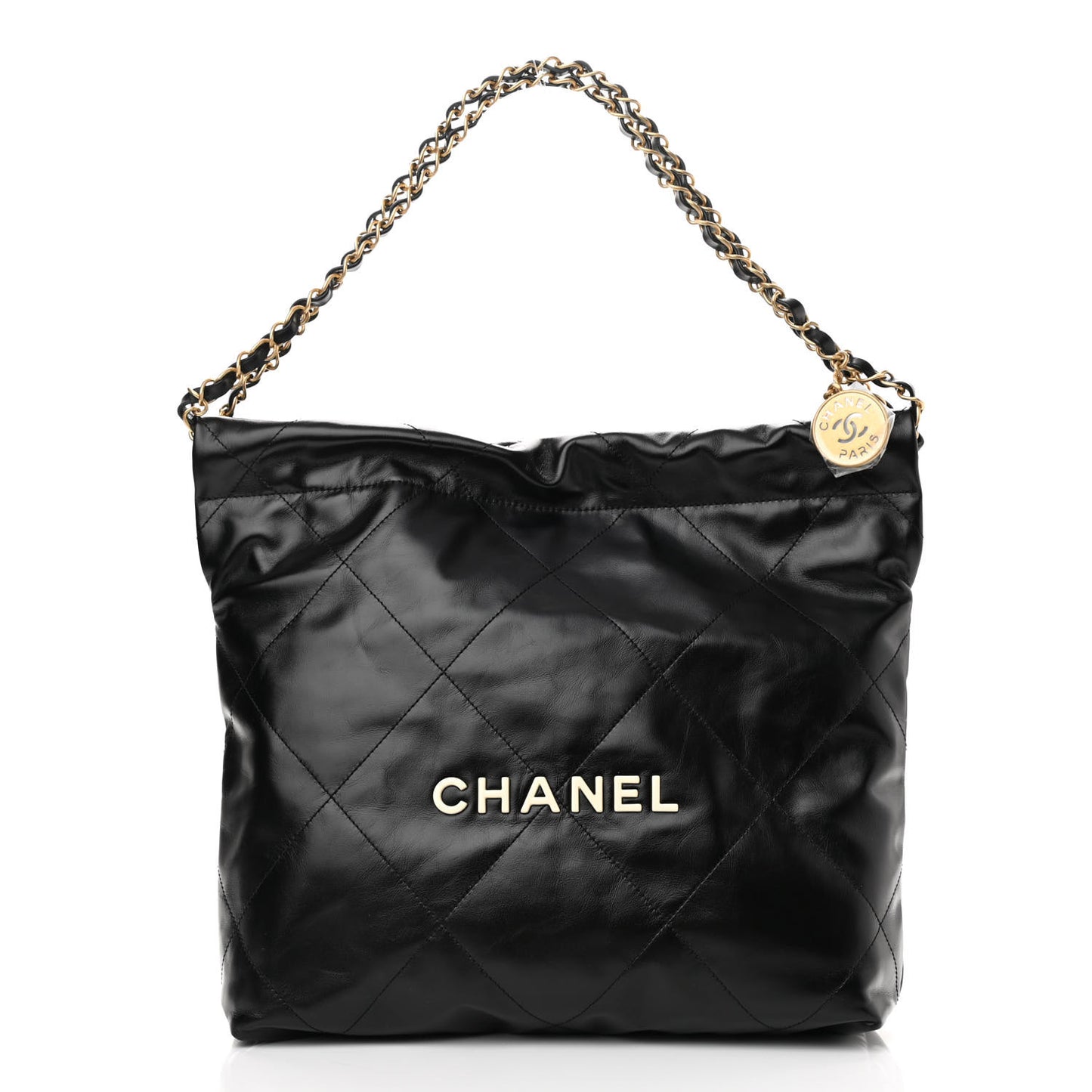 Calfskin Quilted Small Chanel 22 Black