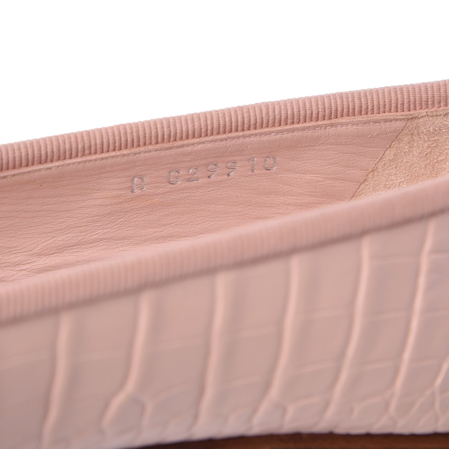 Chanel Alligator CC Cap Toe Ballerina Flats 35 Light Pink 8 of 12