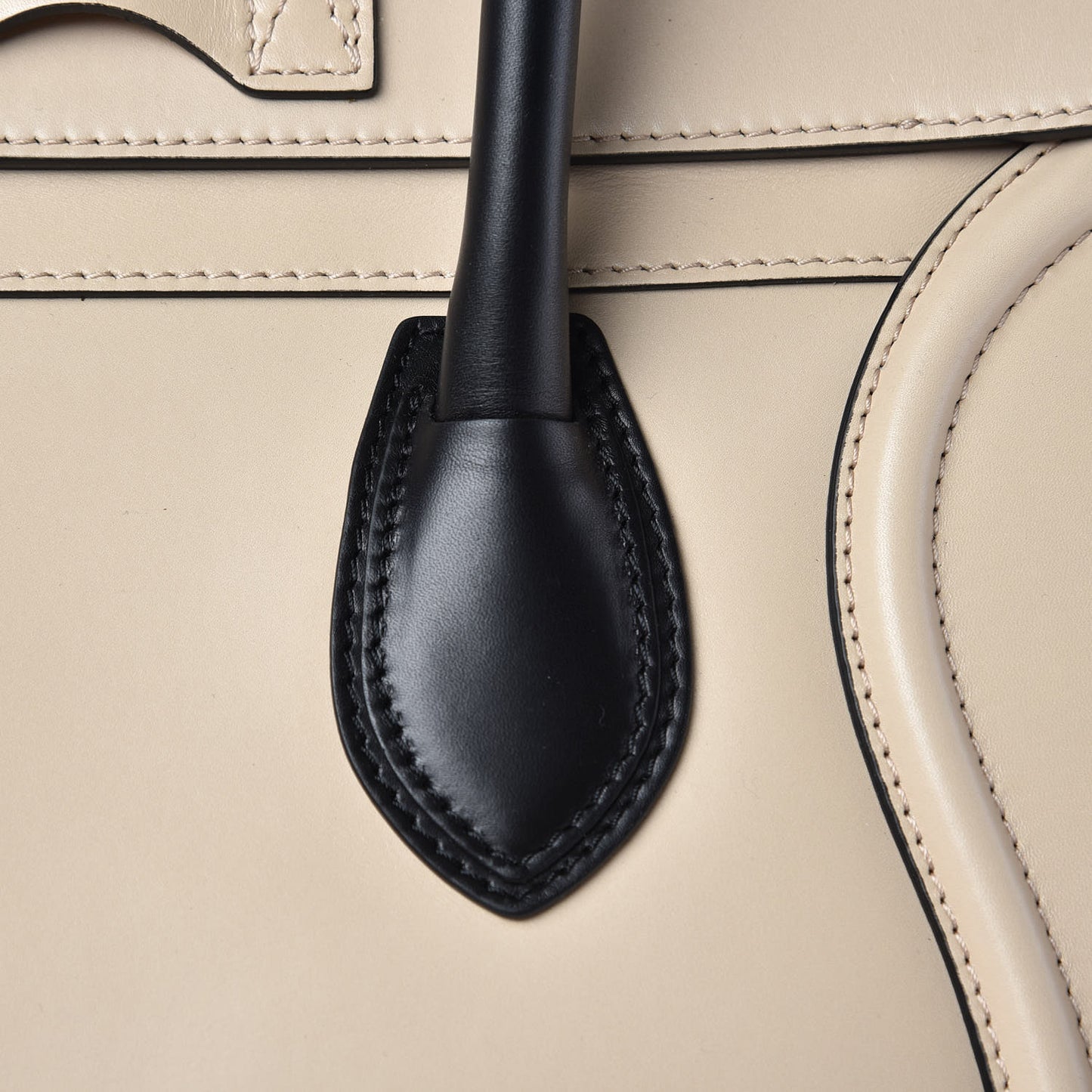 Satin Calfskin Mini Bi-Color Luggage Powder Black