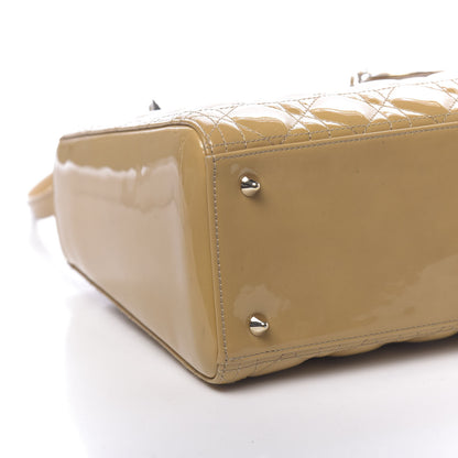 Christian Dior Patent Cannage Medium Lady Dior Dark Beige 9 of 10