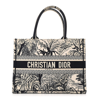 Christian Dior Canvas Embroidered Medium Palms Toile De Jouy Book Tote Blue 1 of 13