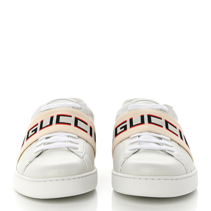 Gucci Calfskin Stripe Mens New Ace Sneakers 10 White Ecru Red Flame 2 of 9
