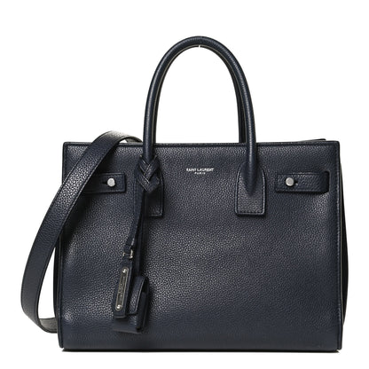 Saint Laurent Grained Calfskin Baby Supple Sac De Jour Navy 1 of 12
