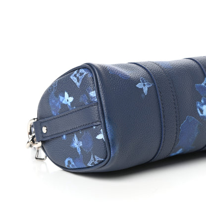 Louis Vuitton Monogram Ink Watercolor Keepall XS Blue 7 of 9