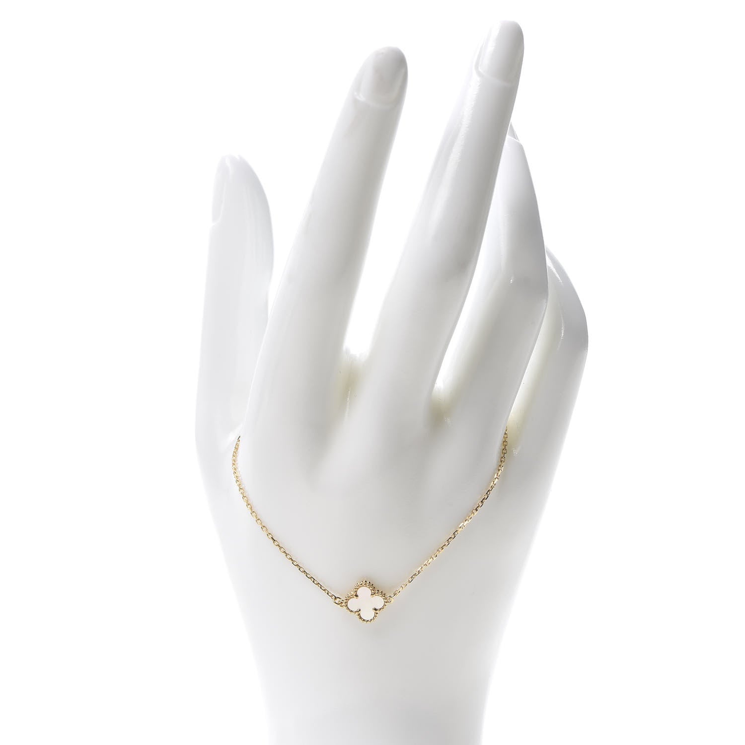 Van Cleef & Arpels 18K Yellow Gold Mother of Pearl Sweet Alhambra Bracelet 2 of 8