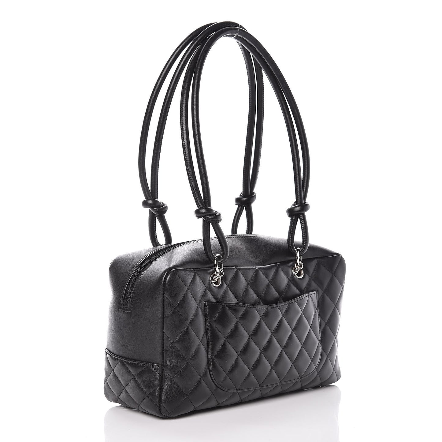 Calfskin Quilted Large Cambon Bowler Black