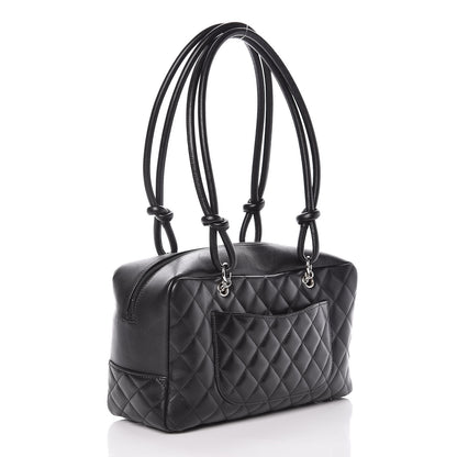 Chanel Calfskin Quilted Large Cambon Bowler Black 3 of 13