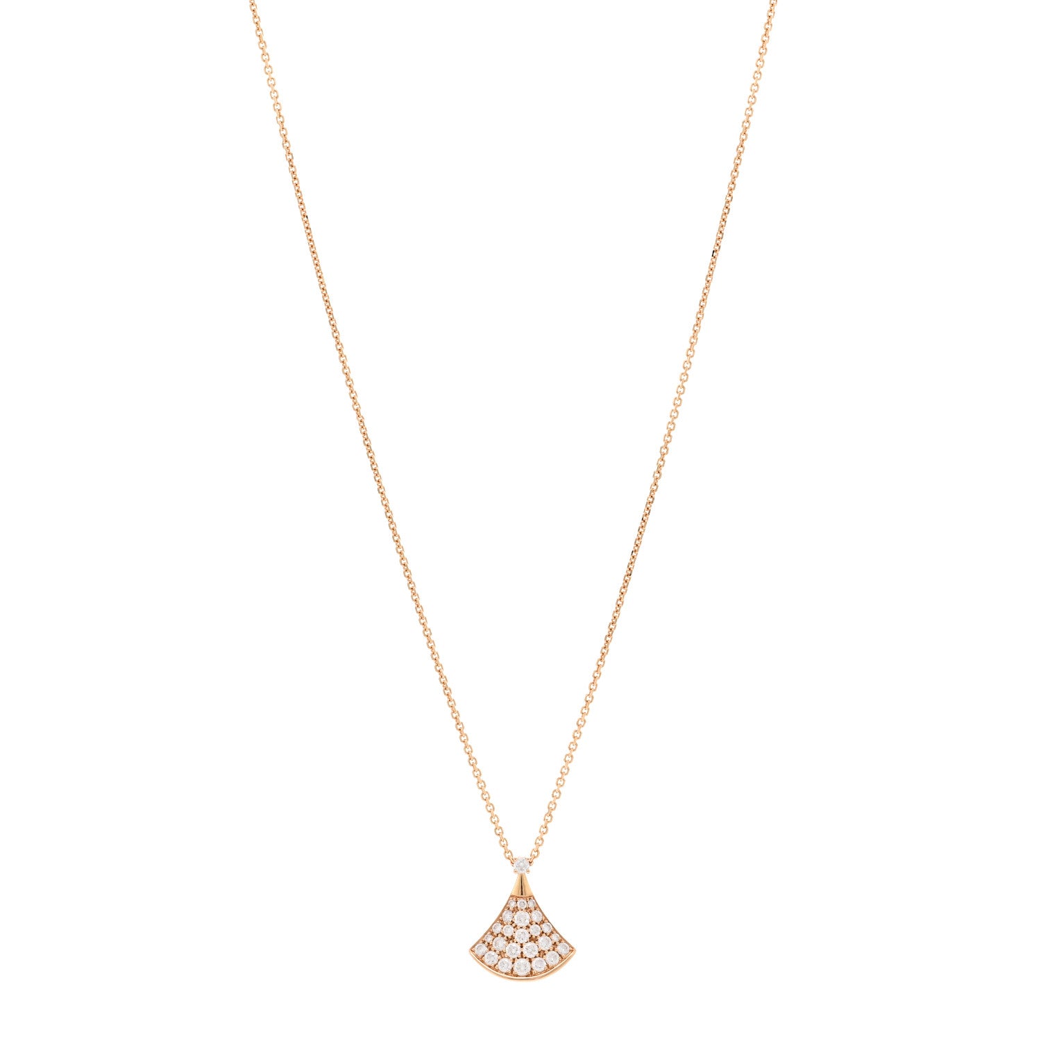 Bulgari 18K Rose Gold Diamond Divas' Dream Pave Pendant Necklace 1 of 5