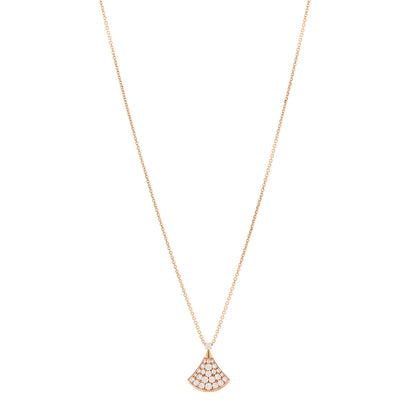 Bulgari 18K Rose Gold Diamond Divas' Dream Pave Pendant Necklace 1 of 5