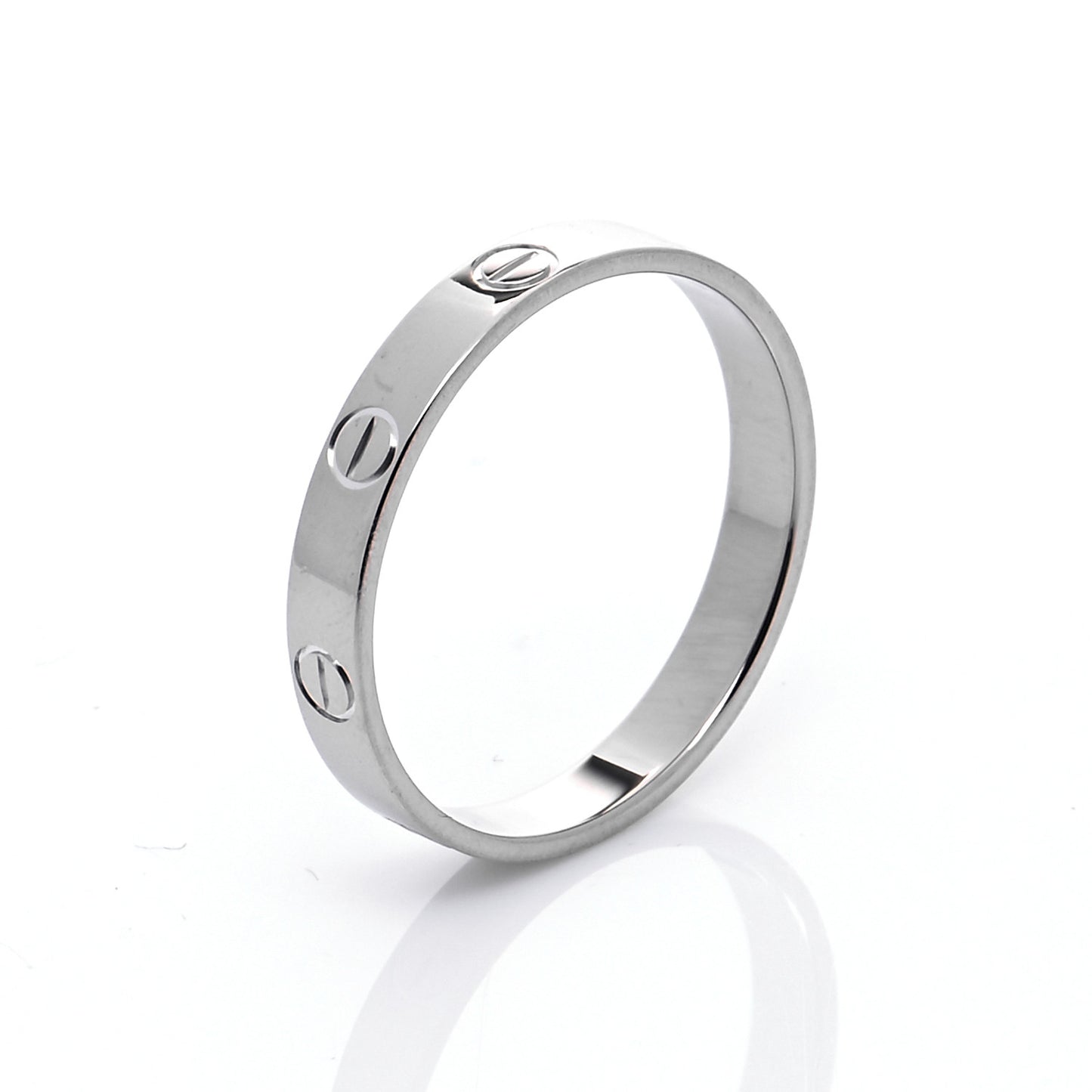 18K White Gold 3.5mm LOVE Wedding Band Ring 62 10