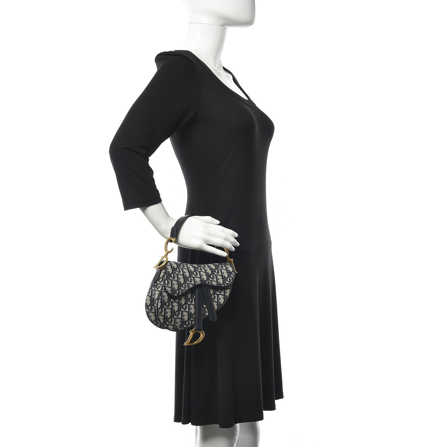 Christian Dior Oblique Mini Saddle Bag Blue 2 of 8
