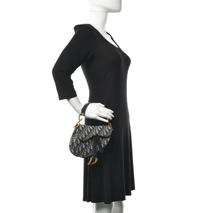 Christian Dior Oblique Mini Saddle Bag Blue 2 of 8
